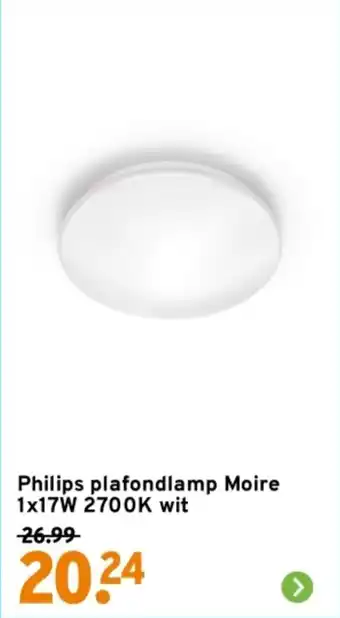 GAMMA Philips plafondlamp Moire 1x17W 2700K wit aanbieding