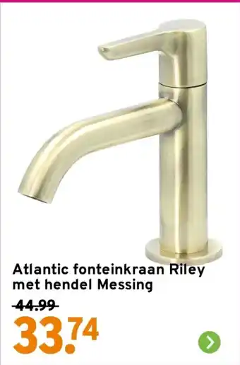 GAMMA Atlantic fonteinkraan Riley met hendel Messing aanbieding