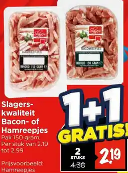 Vomar Voordeelmarkt Slagerskwaliteit Bacon of Hamreepjes aanbieding