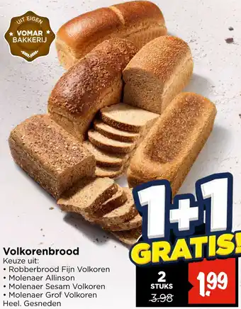 Vomar Voordeelmarkt Volkorenbrood aanbieding