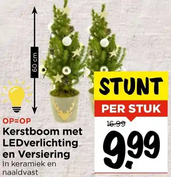 Vomar Voordeelmarkt Kerstboom met LEDverlichting en Versiering aanbieding