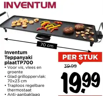 Vomar Voordeelmarkt Inventum Teppanyaki plaatTP700 aanbieding