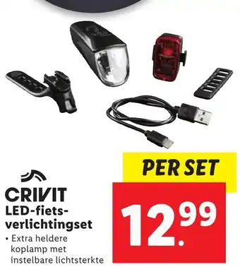 Lidl CRIVIT LED-fietsverlichtingsset aanbieding