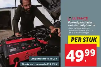 Lidl ULTIMATE Voertuigacculader met starthulpfunctie aanbieding