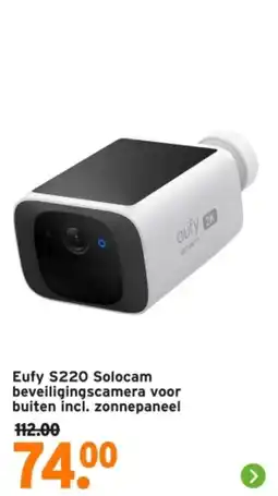 GAMMA Eufy S220 Solocam beveiligingscamera voor buiten incl. zonnepaneel aanbieding