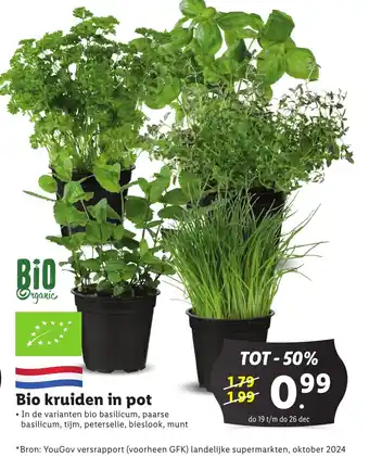 Lidl Bio kruiden in pot aanbieding