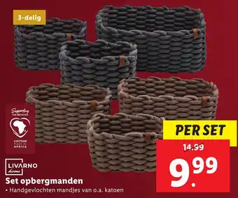 Lidl Set opbergmanden aanbieding