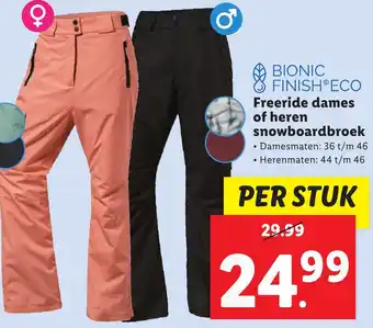 Lidl Freeride dames of heren snowboardbroek aanbieding