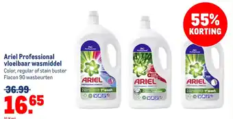 Makro Ariel Professional vloeibaar wasmiddel aanbieding