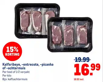 Makro Kalfsribeye, entrecote, picanha of achtermuis aanbieding