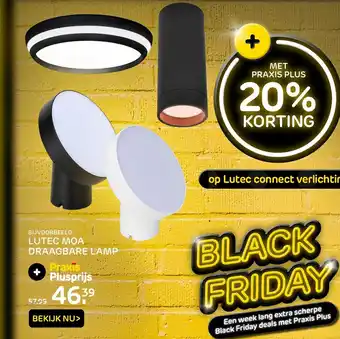 Praxis Lutec MOA draagbare lamp aanbieding