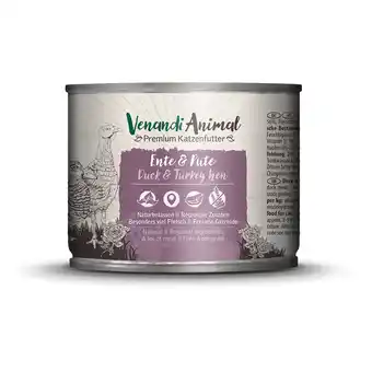 Zooplus 6x200g Venandi Animal Adult Cat Eend & Kalkoen natvoer voor katten aanbieding