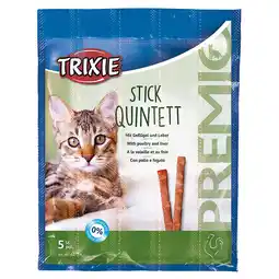 Zooplus 100g Trixie PREMIO Stick Quintet met Gevogelte & Lever Kattensnacks aanbieding