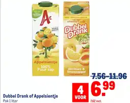 Makro Dubbel Drank of Appelsientje aanbieding