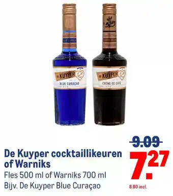 Makro De Kuyper cocktaillikeuren of Warniks aanbieding