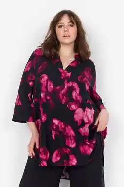 Wehkamp Wasabiconcept top met all over print zwart/roze aanbieding