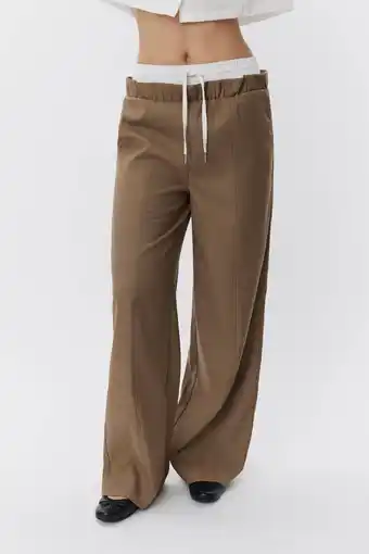 Wehkamp Sofie Schnoor high waist straight fit broek taupe aanbieding