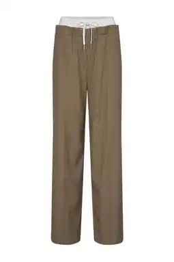 Wehkamp Sofie Schnoor high waist straight fit broek taupe aanbieding