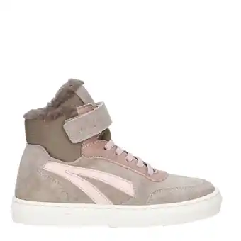 Wehkamp Clic! suède sneakers taupe/roze aanbieding