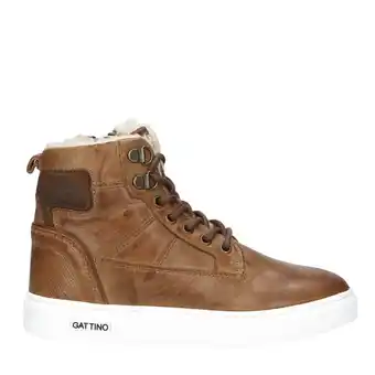 Wehkamp Gattino gevoerde leren sneakers cognac aanbieding