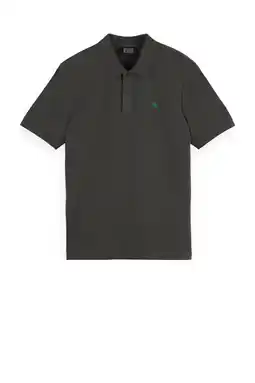 Wehkamp Scotch & Soda regular fit polo met logo dark grey aanbieding