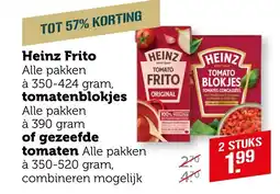 Coop Heinz Frito tomatenblokjes of gezeefde tomaten aanbieding