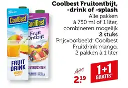 Coop Coolbest Fruitontbijt, drink of splash aanbieding