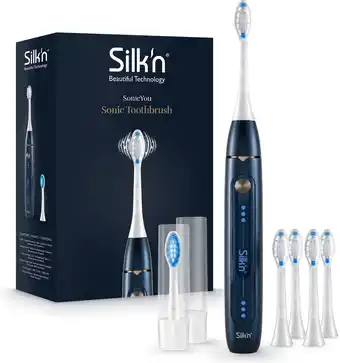Bol.com Silk'n - SonicYou Elektrische Tandenborstel - met 4-Pack Witte opzetborstels - Donkerblauw aanbieding