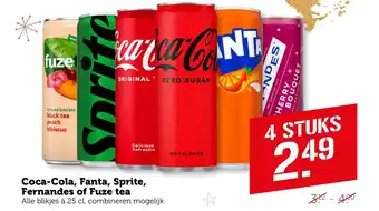 Coop Coca cola fanta sprite fernandes of fuze tea aanbieding