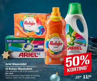 Coop Ariel wasmiddel of robijn wasmiddel aanbieding