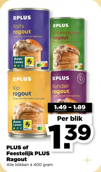 PLUS Plus of feestelijk plus ragout aanbieding