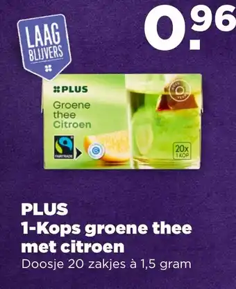 PLUS Plus groene thee met citroen aanbieding