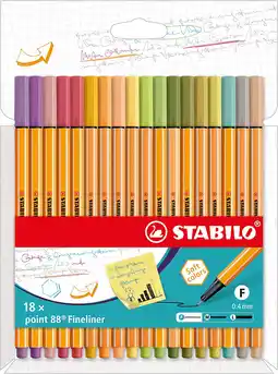 Amazon Fineliner - STABILO point 88-18 stuks - met 18 verschillende kleuren aanbieding