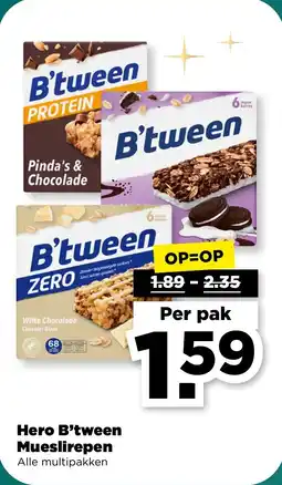 PLUS Hero b'tween mueslirepen aanbieding