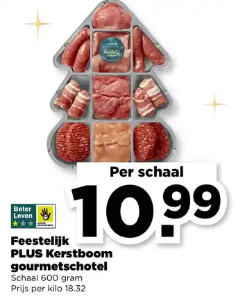 PLUS Feestelijk plust kerstboom gourmetschotel aanbieding