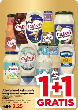 PLUS Alle calve of hellmann's partysaus of mayonaise aanbieding