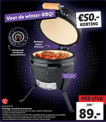 Lidl GRILL MEISTER® 'Grill Egg' keramische barbecue aanbieding