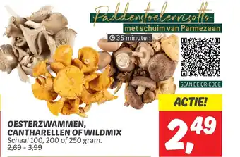 Dekamarkt Oesterzwammen, cantharellen of wildmix aanbieding