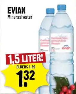 Dirck 3 Evian mineraalwater aanbieding