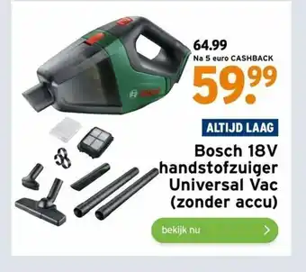 GAMMA Bosch 18V Handstofzuiger Universal Vac (Zonder Accu) aanbieding