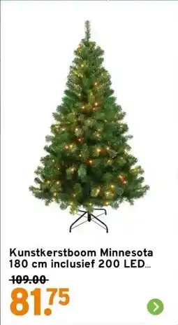 GAMMA Kunstkerstboom Minnesota 180 cm inclusief 200 LED warm wit aanbieding