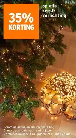 GAMMA 35% KORTING op alle kerstverlichting aanbieding