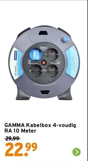 GAMMA GAMMA Kabelbox 4-voudig RA 10 Meter aanbieding