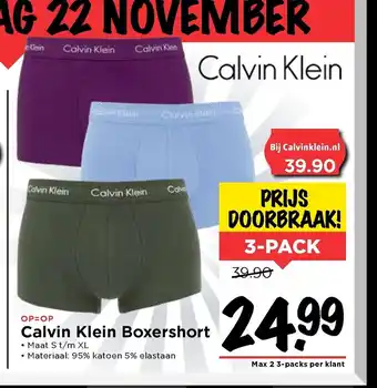 Vomar Voordeelmarkt Calvin Klein Boxershort 3-pack aanbieding