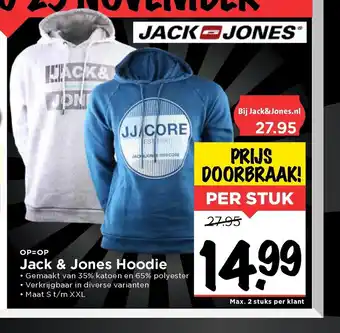 Vomar Voordeelmarkt Jack & Jones Hoodie per stuk aanbieding