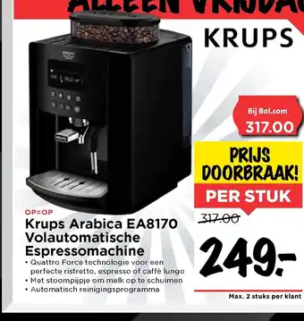 Vomar Voordeelmarkt Krups Arabica EA8170 Volautomatische Espressomachine aanbieding