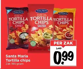 Vomar Voordeelmarkt Santa Maria Tortilla chips 185g aanbieding