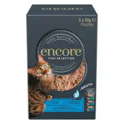 Zooplus 10x 50g Encore Cat Pouch in bouillon visselectie (3 soorten) nat kattenvoer aanbieding