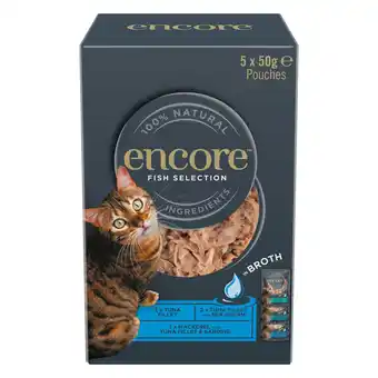 Zooplus 10x 50g Encore Cat Pouch in bouillon visselectie (3 soorten) nat kattenvoer aanbieding