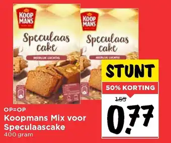 Vomar Voordeelmarkt Koopmans Mix voor Speculaascake 400g aanbieding